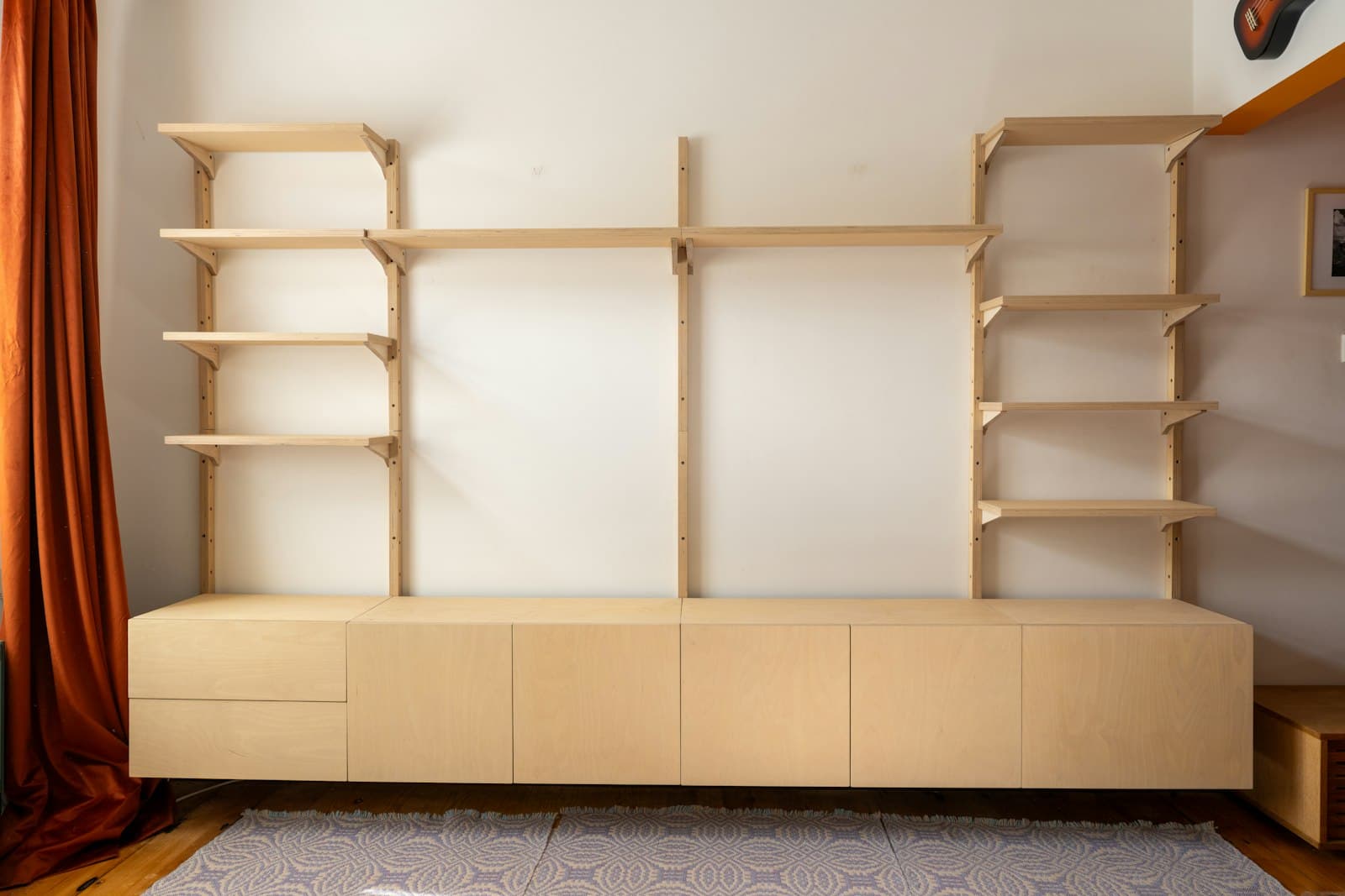 TV inside a built-in media wall unit
